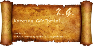 Karczag Gábriel névjegykártya
